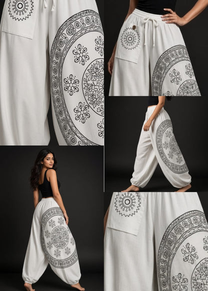 Cotton White Harem Pant