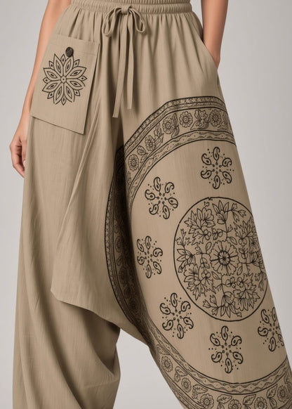 Cotton Mocha Brown Harem Pant
