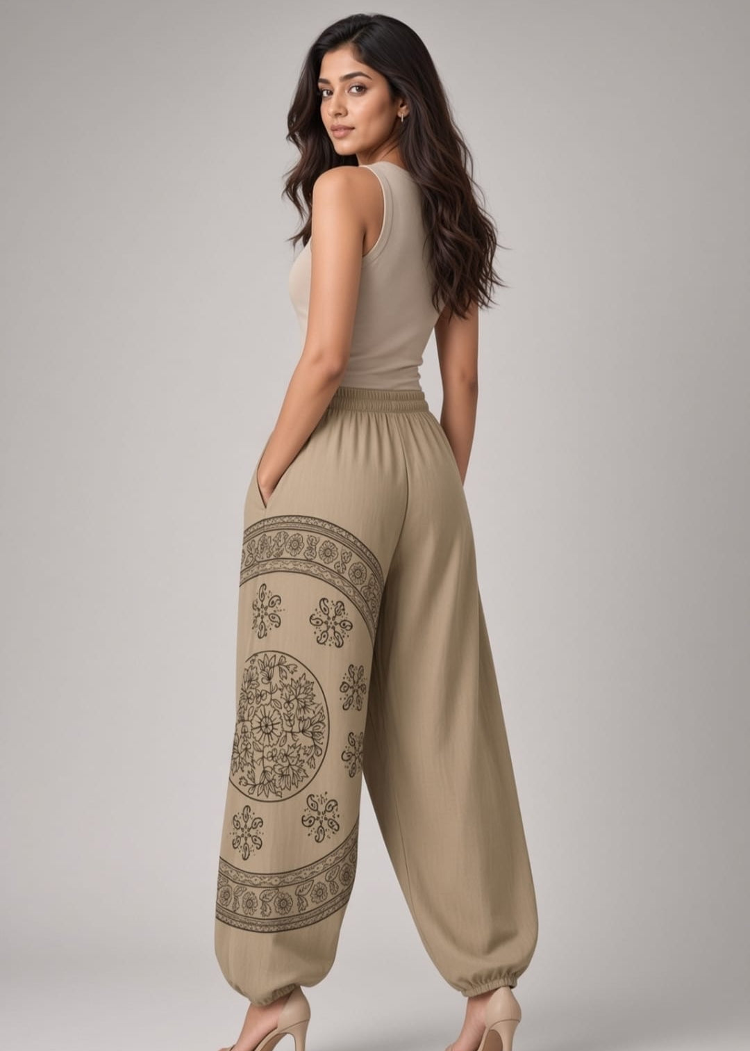 Cotton Mocha Brown Harem Pant