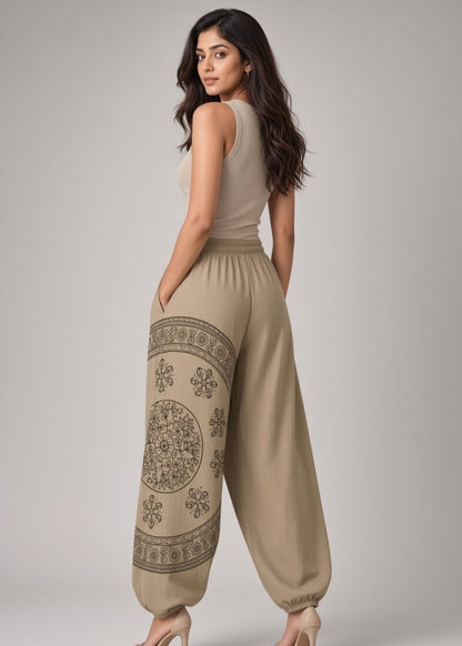 Cotton Mocha Brown Harem Pant