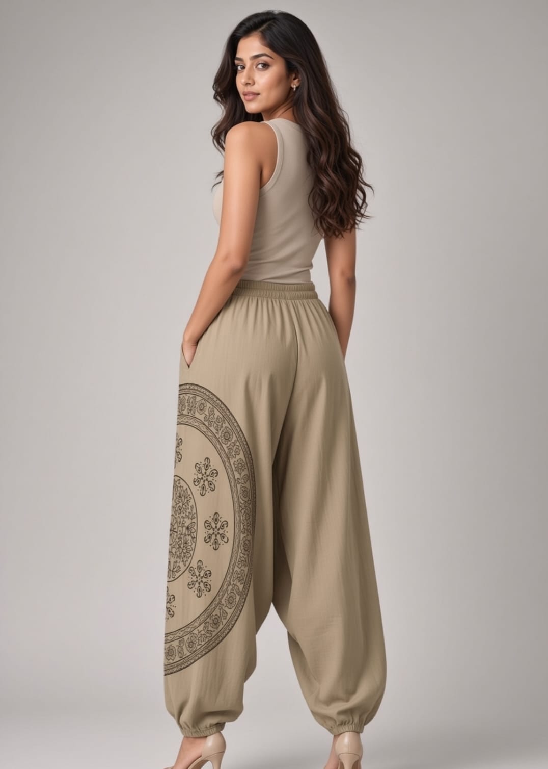 Cotton Mocha Brown Harem Pant