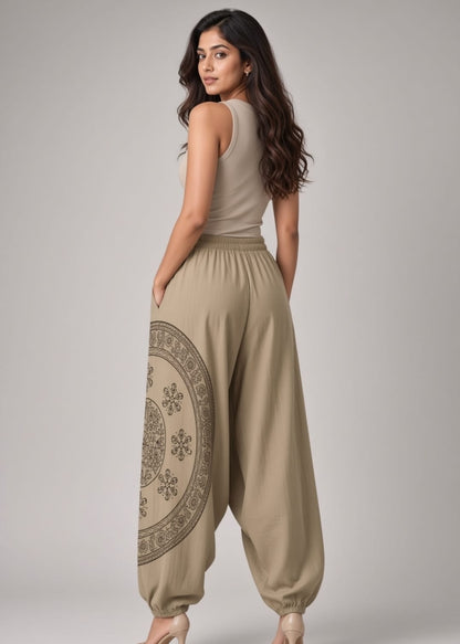 Cotton Mocha Brown Harem Pant