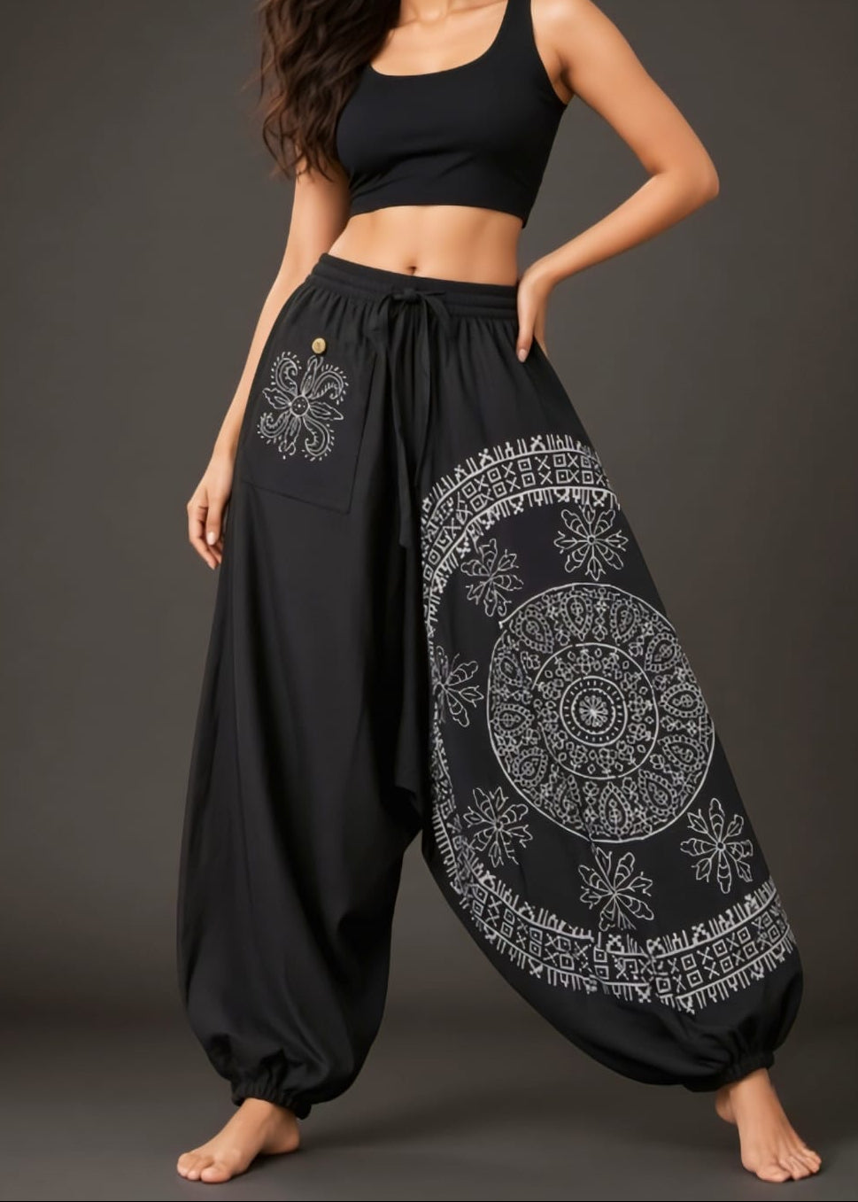 Cotton Black Harem Pant