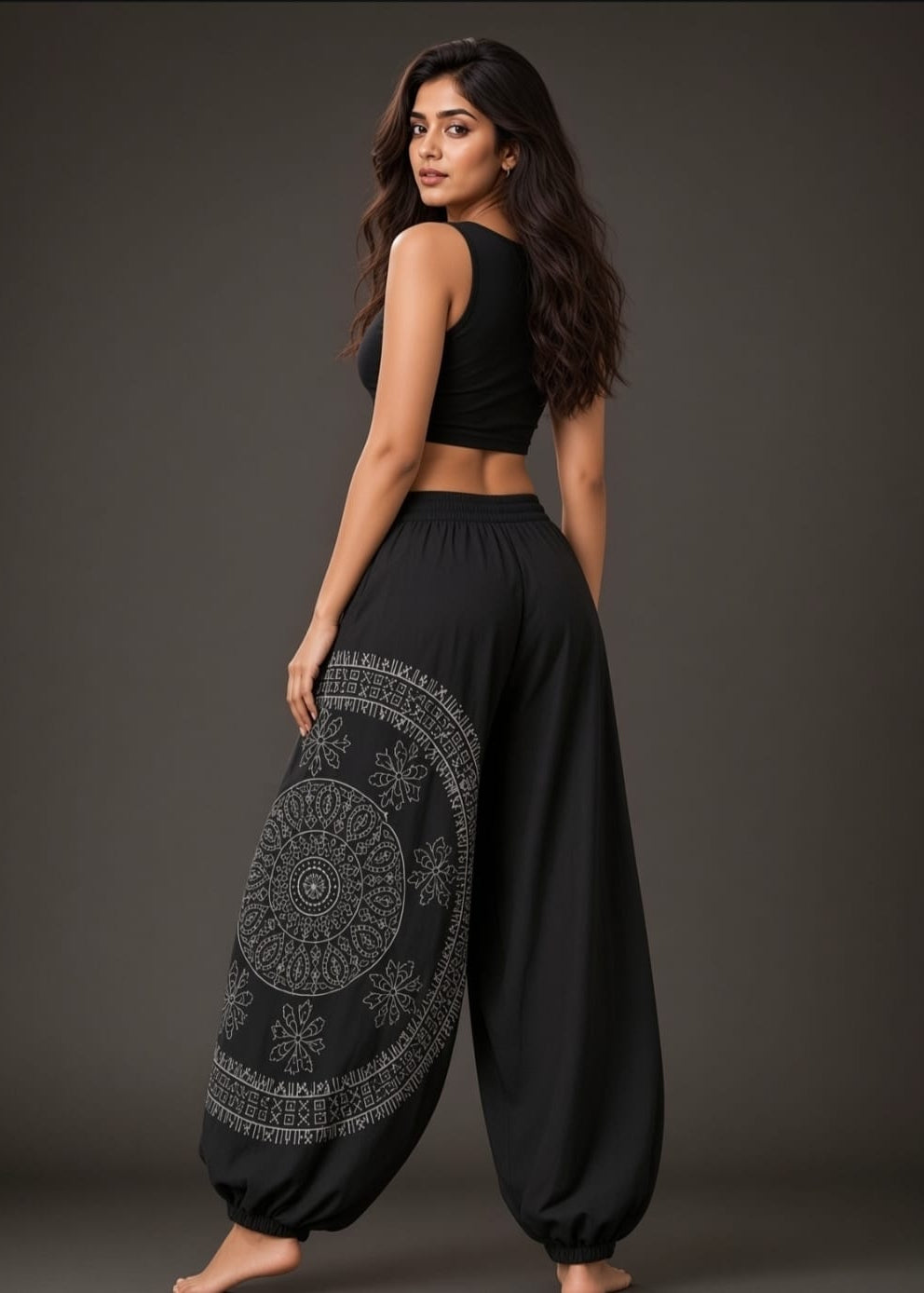 Cotton Black Harem Pant