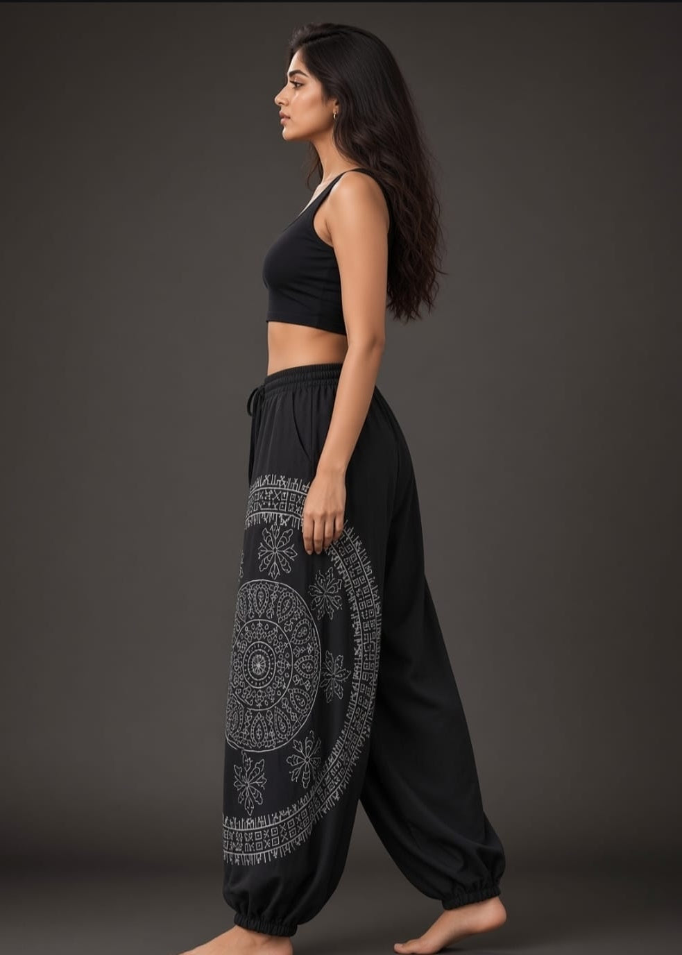 Cotton Black Harem Pant