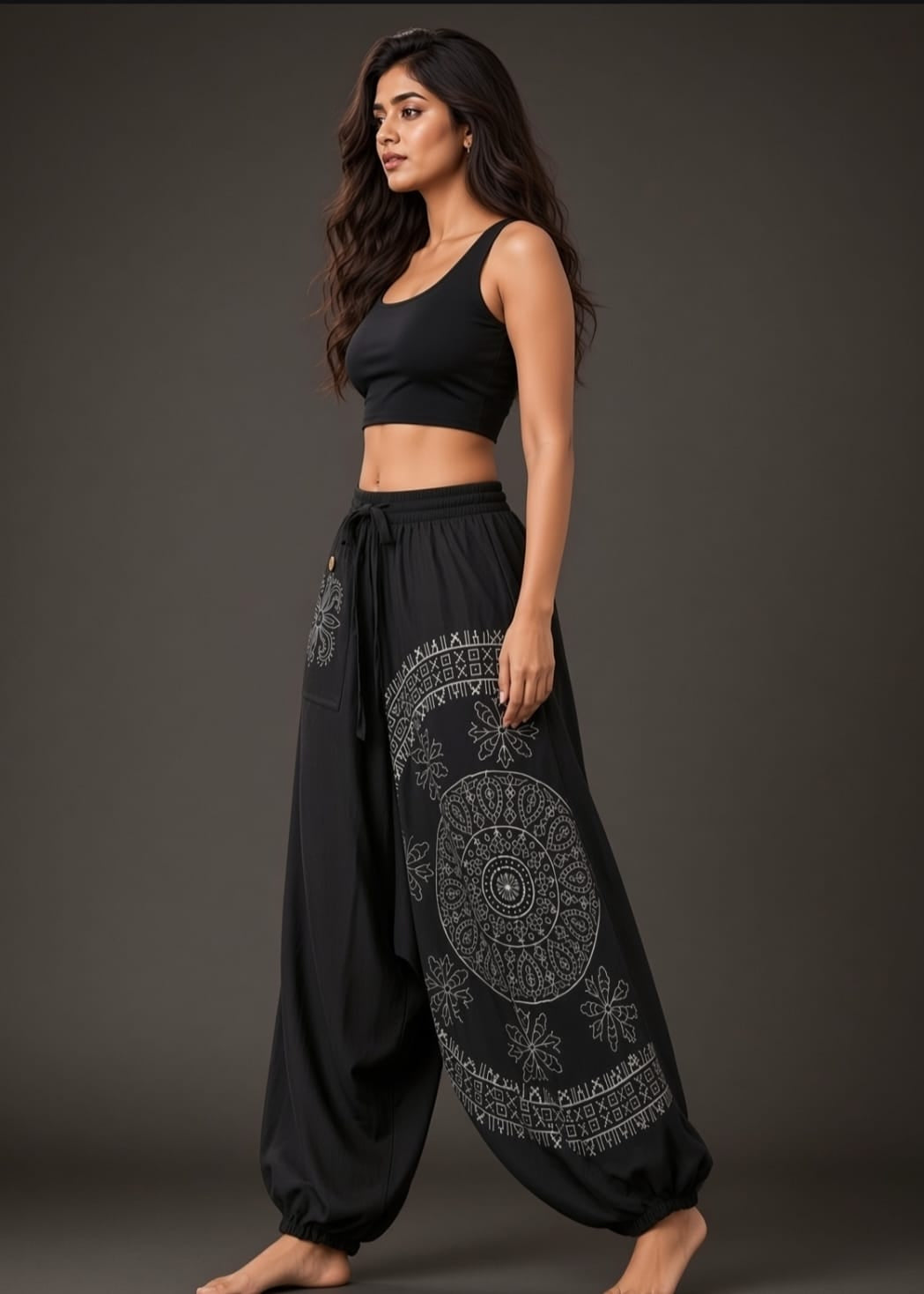 Cotton Black Harem Pant