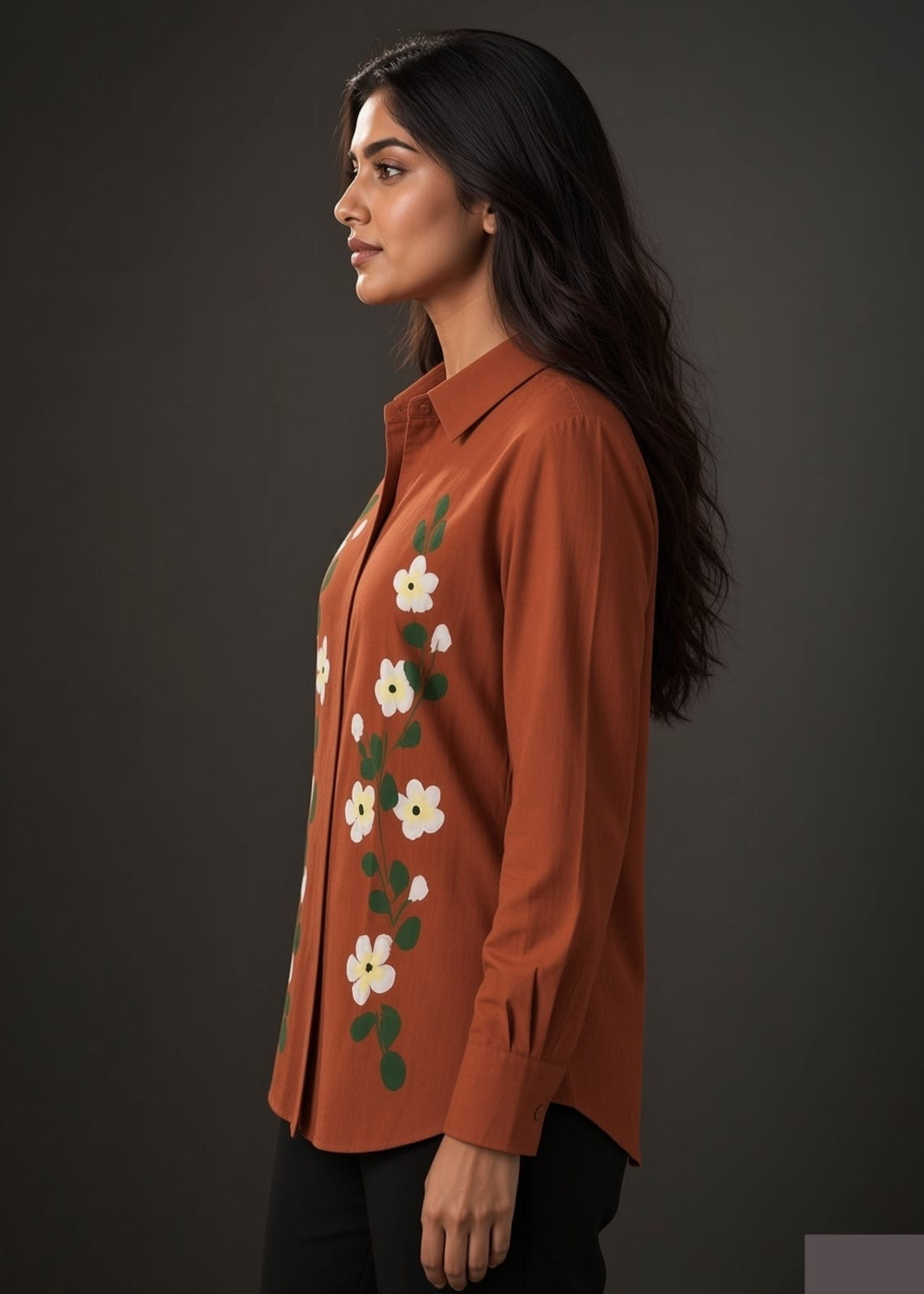Rust Hand Printed Shirt