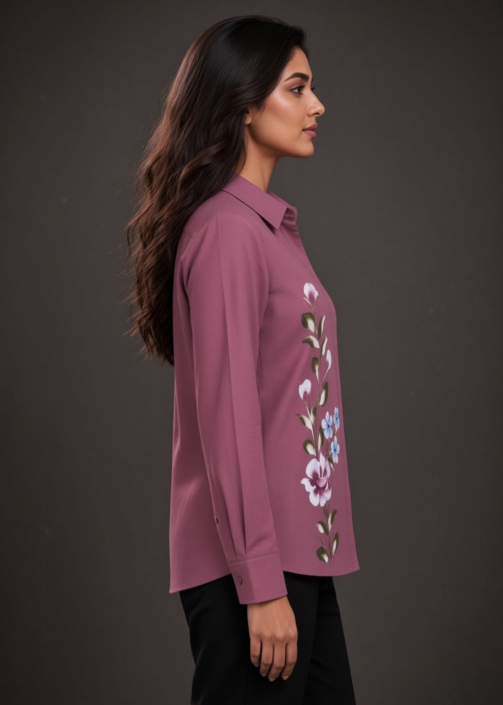 Onion Pink Hand Printed Shirt