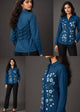 Teal Blue Hand Printed Shirt