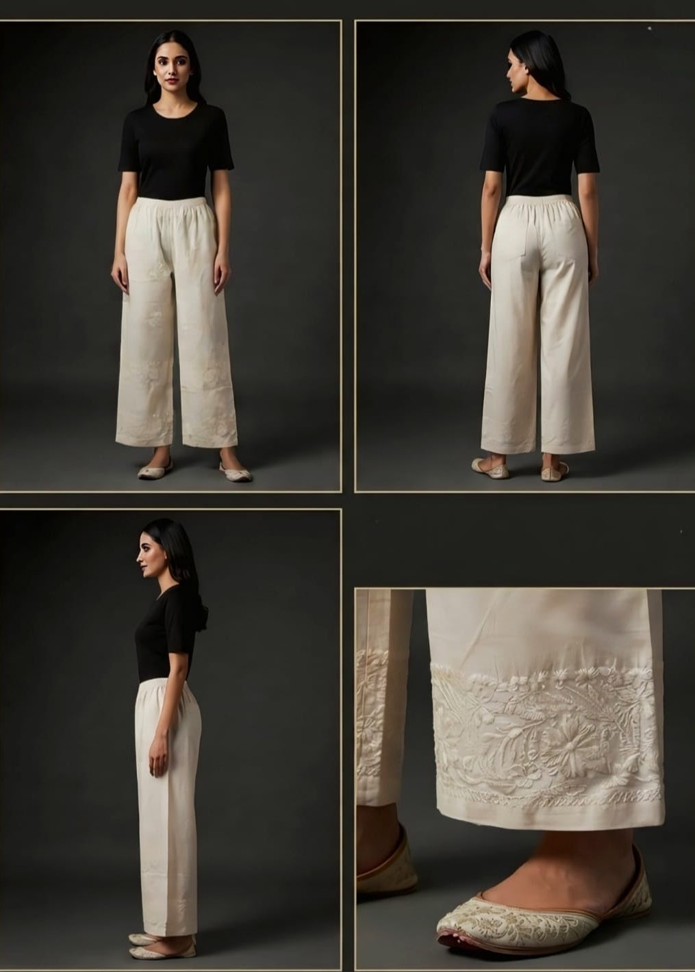 Khadi Embroidered Plazzo.
