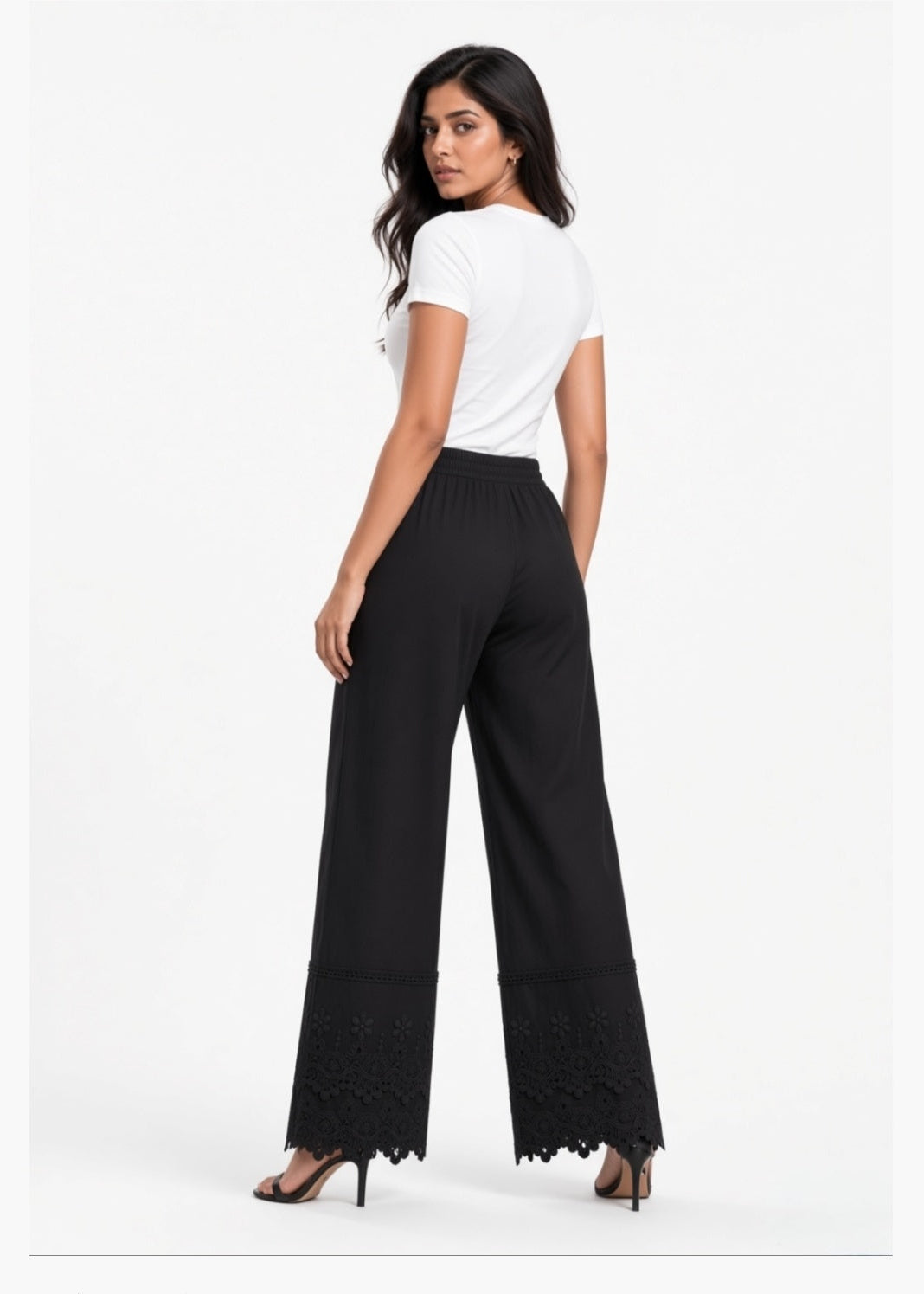 Black Double flare 3D Pant