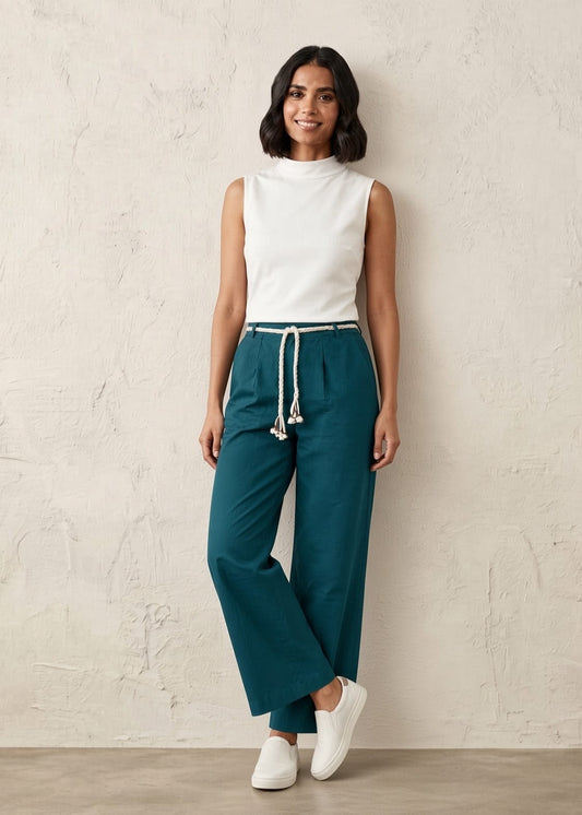 Teal Blue Belt Plazzo