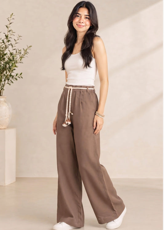 Mocha Brown Belt Plazzo