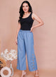 Side Button Ice Blue Pant
