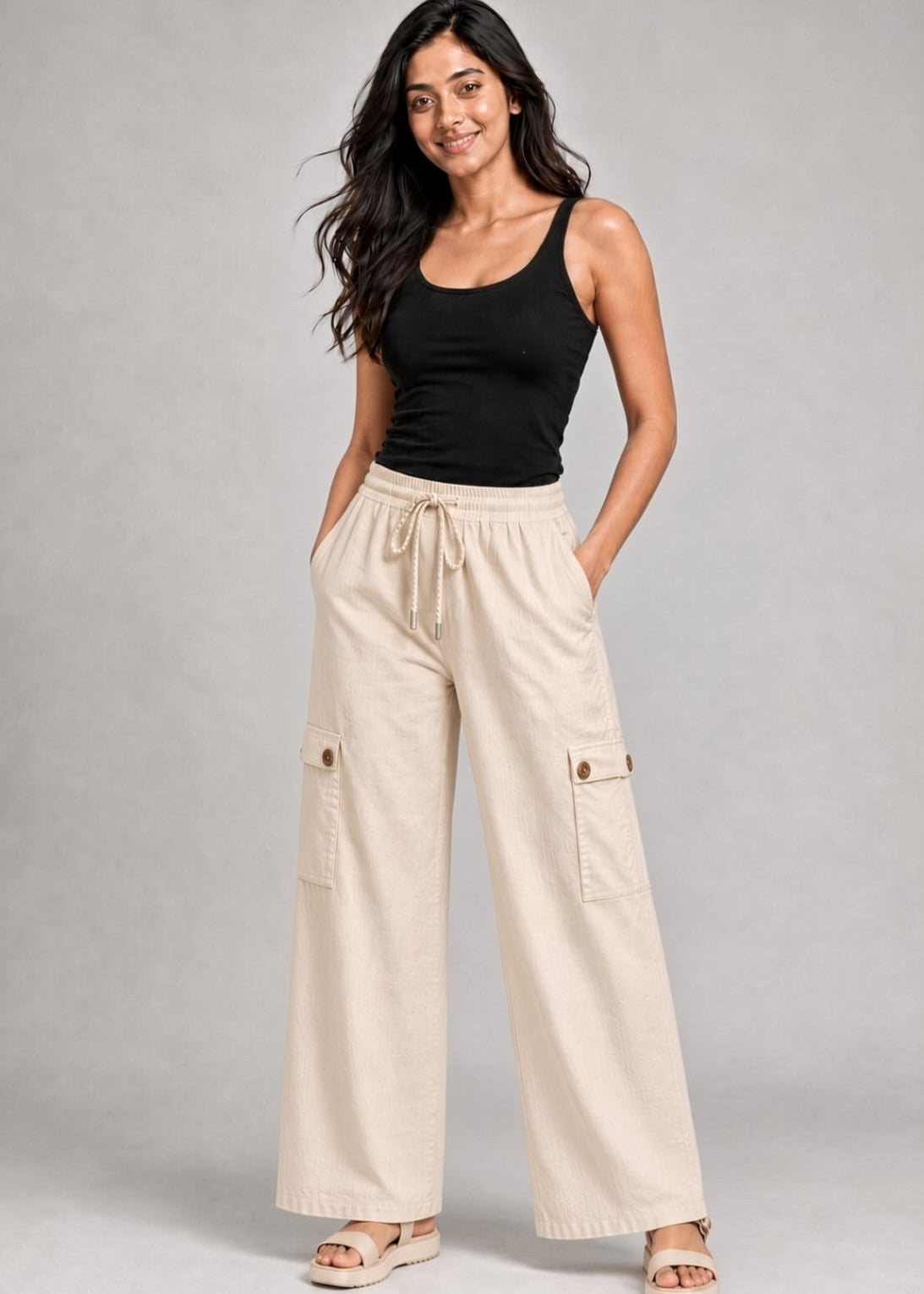 4-Pocket Khadi Cotton Cargo Pants