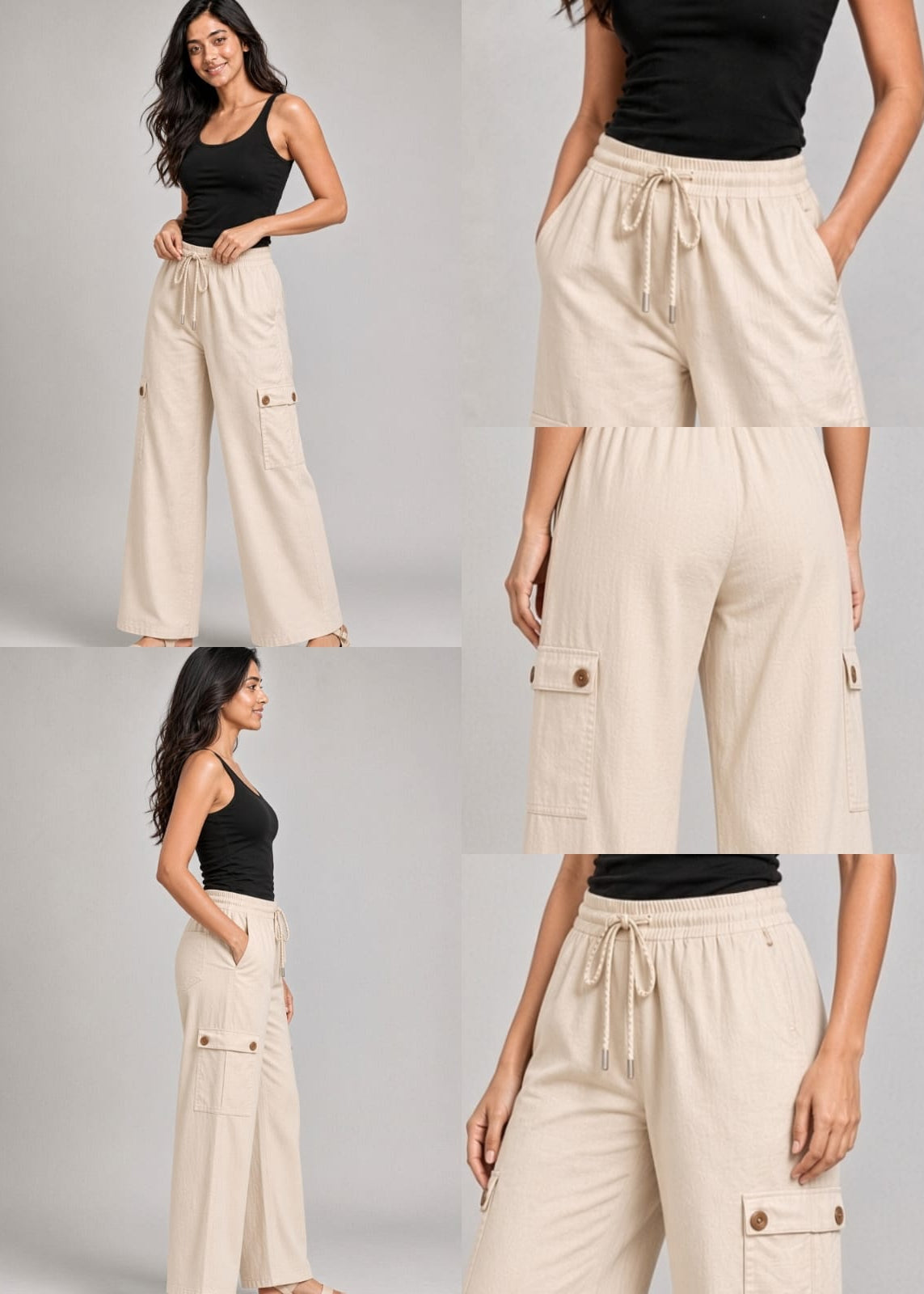 4-Pocket Khadi Cotton Cargo Pants