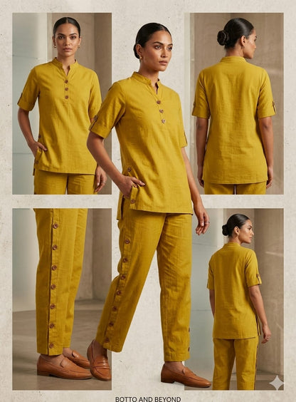 Olive Cotton Linen Co-Ord Set
