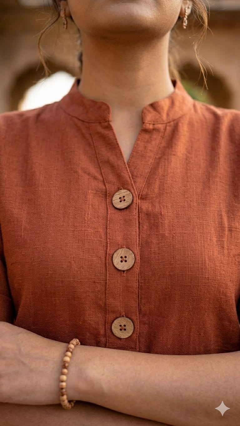 Rust Cotton Linen Co-Ord Set