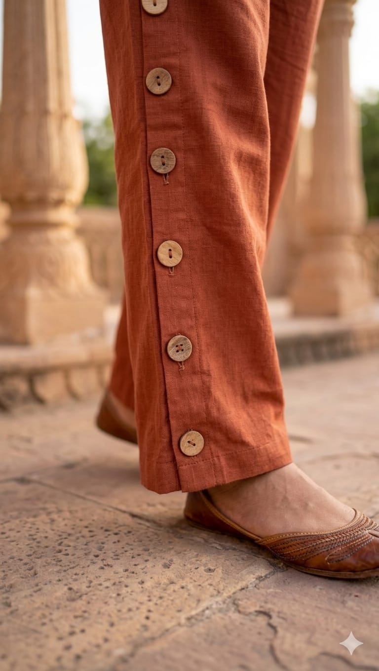 Rust Cotton Linen Co-Ord Set