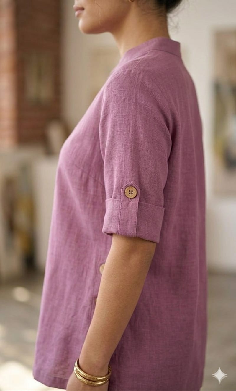 Onion Pink Cotton Linen Co-Ord Set