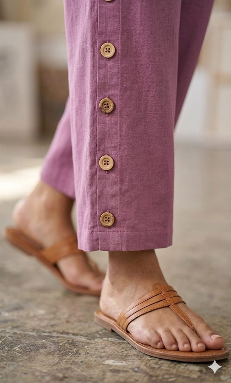 Onion Pink Cotton Linen Co-Ord Set