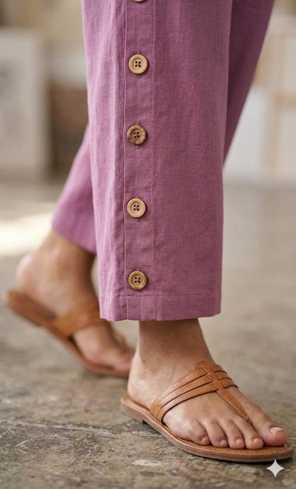 Onion Pink Cotton Linen Co-Ord Set