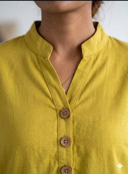 Olive Cotton Linen Co-Ord Set