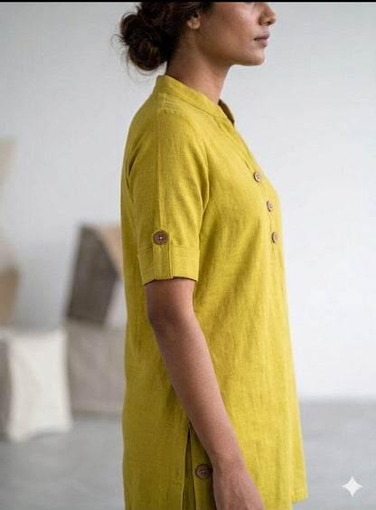 Olive Cotton Linen Co-Ord Set