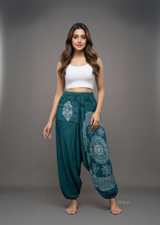 Bottle Green Harem Pants