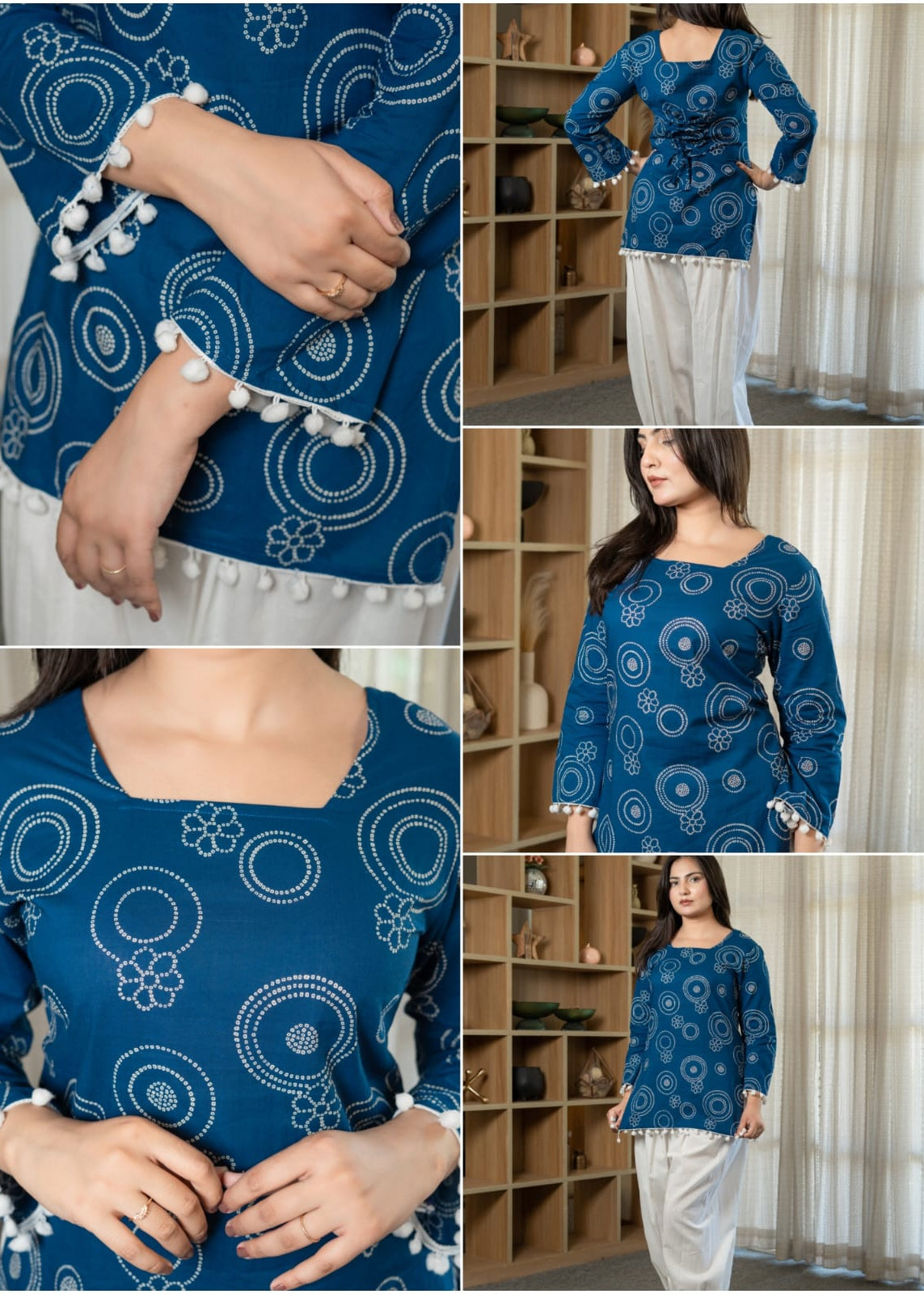 Blue Bandhani Kurti