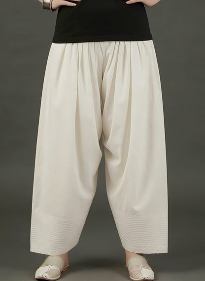 Off White Farsi Cotton Pant.